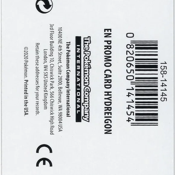 Hydreigon Reverse Holo 110 Rare Thank You' Promo Pokémon 2020 Sealed Mint - Picture 5 of 5